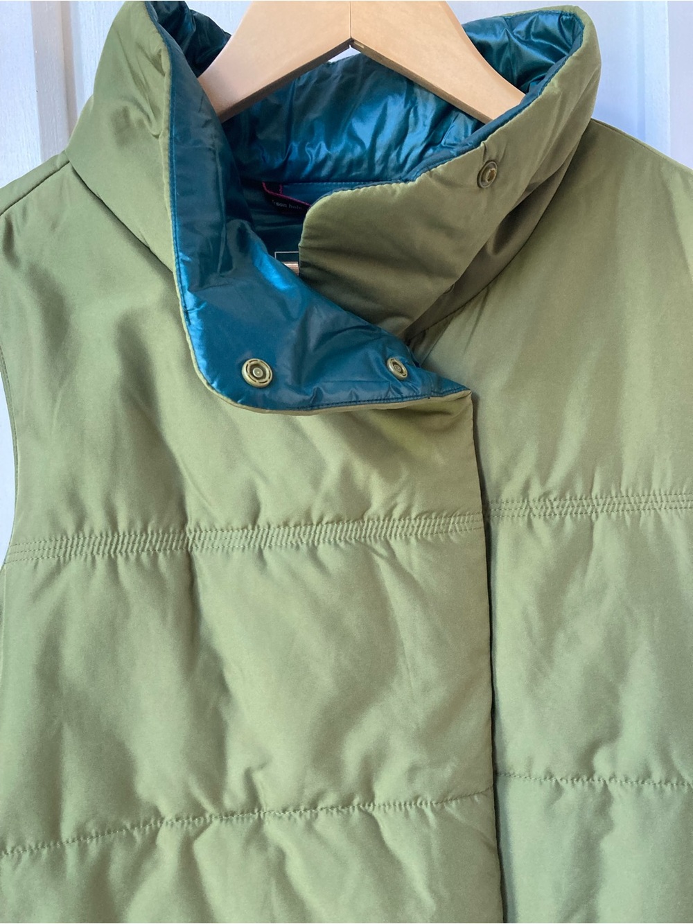 New! With Tags | Stio | Olive Green Puffer Vest with Teal Iining - Picture 3 of 10